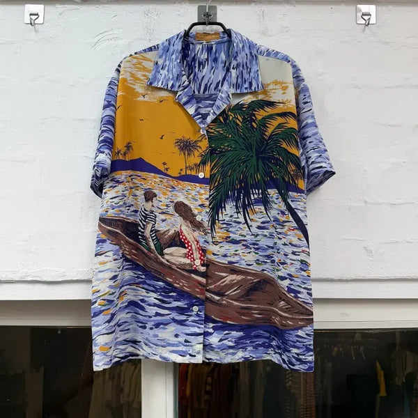 [BUNJANG] Lancel Vintage Archive Hawaiian Open Collar Shirt 9R / Lancel 란셀 빈티지 아카이브 하와이안 셔츠 9R