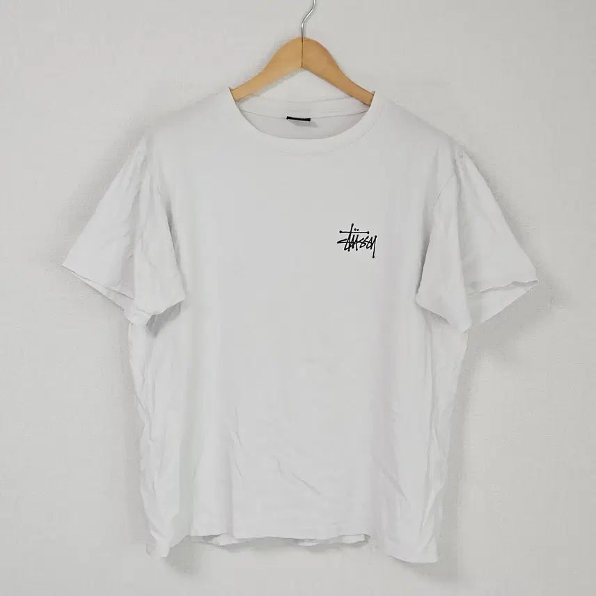[BUNJANG] Stussy Basic Logo T-Shirt White / 스투시 베이직 로고 반팔 티셔츠 화이트 멕시코 정품 M