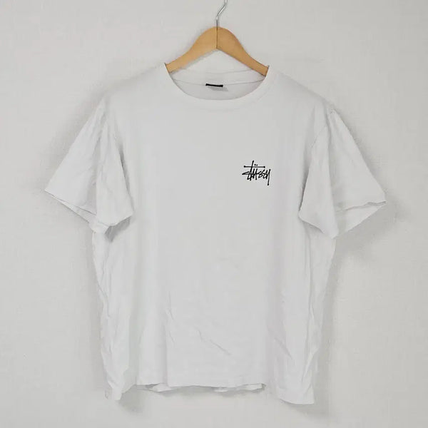 [BUNJANG] Stussy Basic Logo T-Shirt White / 스투시 베이직 로고 반팔 티셔츠 화이트 멕시코 정품 M
