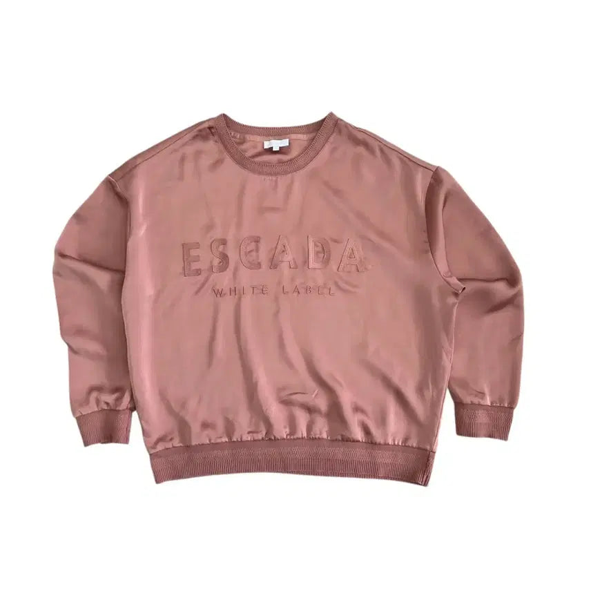[BUNJANG] Escada White Label Satin Sweatshirt T-Shirt / Escada 에스까다 여성 화이트 라벨 새틴 맨투맨 티셔츠