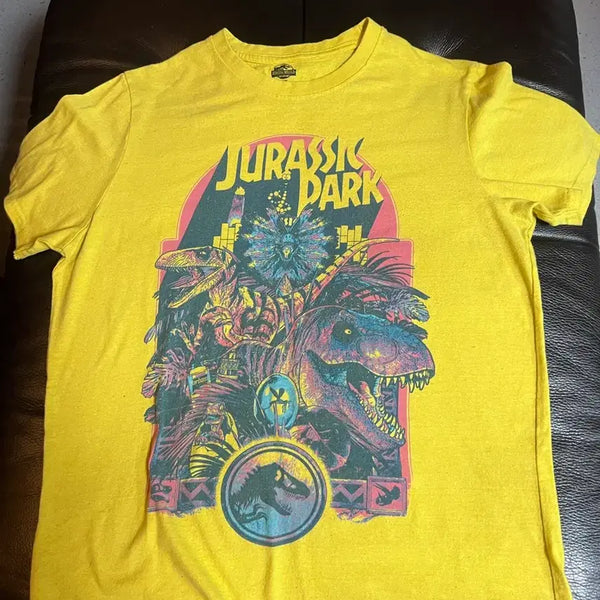 [BUNJANG] Jurassic Park Universal Studios USA Short Sleeve T-Shirt (Vintage Yellow) / Usa 쥬라기공원 반팔 (빈티지옐로우)