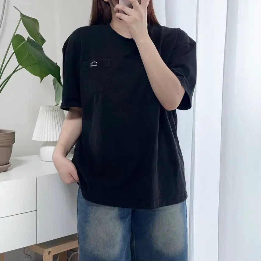 [BUNJANG] Lacoste Black Pocket Short Sleeve T-Shirt XL / [정품] 라코스테 블랙 포켓 반팔티 [ XL ]