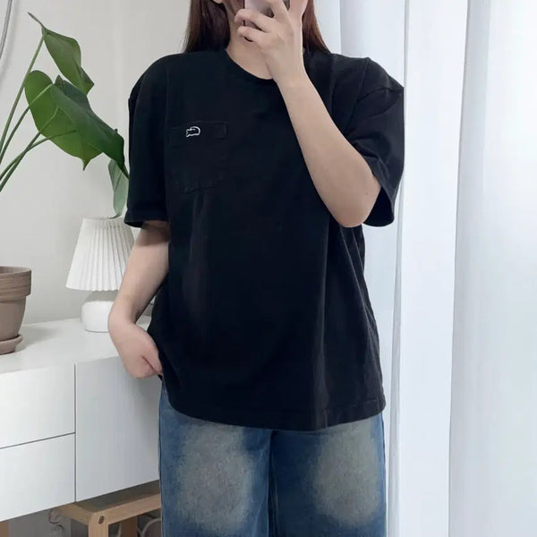 [BUNJANG] Lacoste Black Pocket Short Sleeve T-Shirt XL / [정품] 라코스테 블랙 포켓 반팔티 [ XL ]
