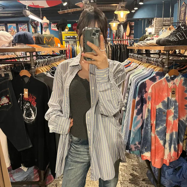 [BUNJANG] Nautica Striped Long Sleeve Shirt / NAUTICA 노티카 스트라이프 긴팔 셔츠