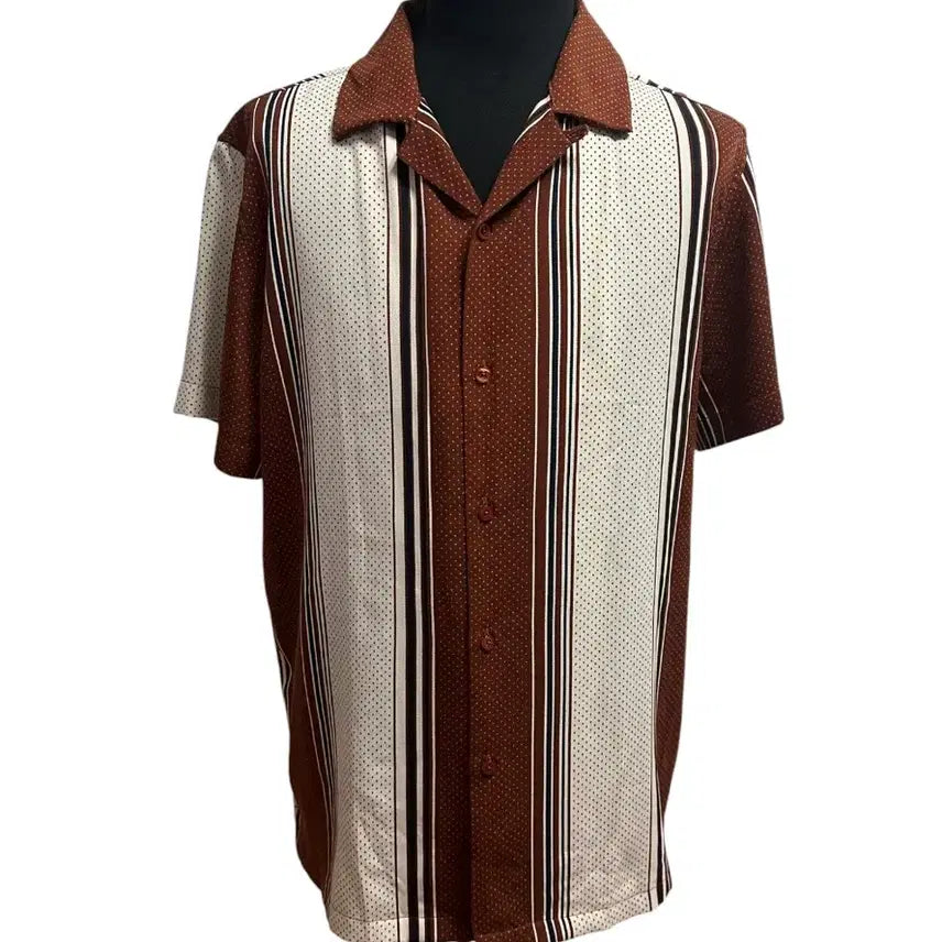 [BUNJANG] Breuer Brown Short Sleeve Shirt XL / 브로이어(BREUER) 브라운 반팔 셔츠 XLsize