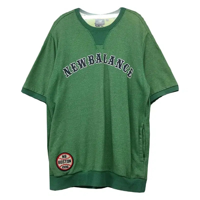 [BUNJANG] New Balance Printing Green Sweatshirt T-shirt / 뉴발란스 프린팅 그린 맨투맨 반팔 100