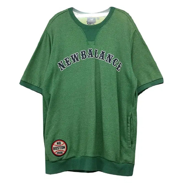 [BUNJANG] New Balance Printing Green Sweatshirt T-shirt / 뉴발란스 프린팅 그린 맨투맨 반팔 100