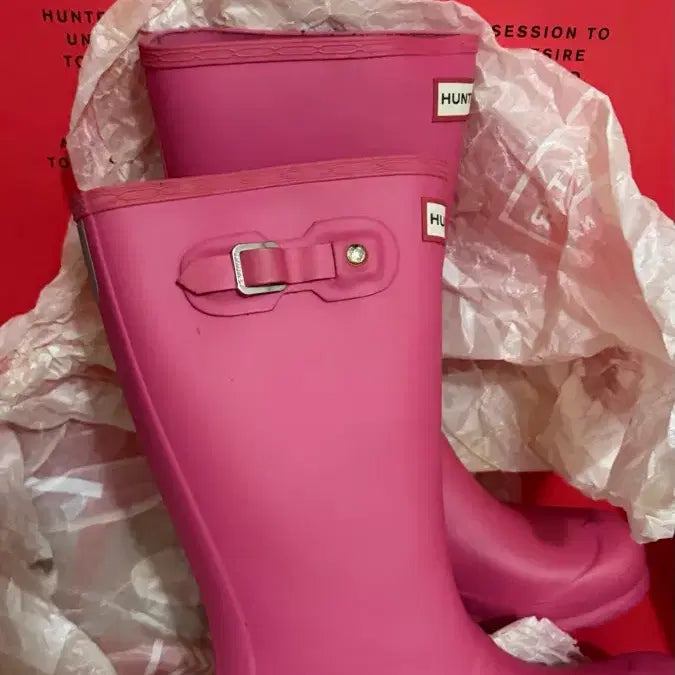 [BUNJANG] Hunter Kids Rain Boots Hot Pink / 헌터 키즈레인부츠 핫핑크