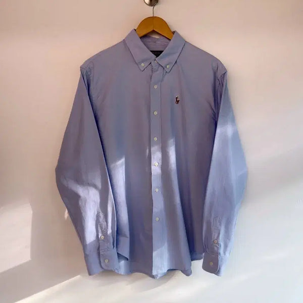 [BUNJANG] Polo Ralph Lauren New QR Label Sky Blue Relaxed Fit Shirt XL / 폴로 랄프로렌 루즈핏 신형 QR라벨 스카이블루 셔츠