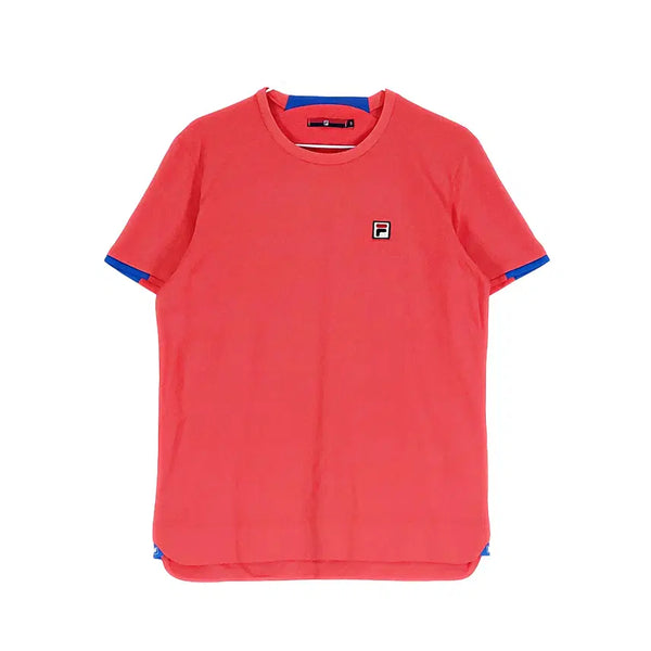 [BUNJANG] Fila Men's Sporty Red 100% Polyester Short Sleeve T-Shirt Size 95 / 휠라 남성 스포티한 반팔티 95 레드 00573
