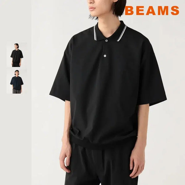 [BUNJANG] BEAMS Heart Polyester Tros Cooling Quick-Dry Polo Shirt / 빔즈 하트 폴리에스터 트로 쿨링 속건 폴로셔츠