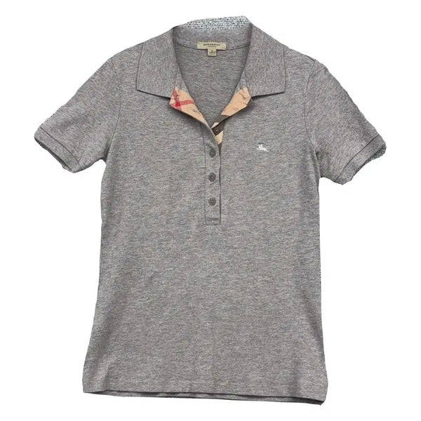 [BUNJANG] Burberry Light Grey Logo Short Sleeve Polo T-Shirt Size S / 버버리 라이트 그레이 로고 반팔 카라티 S