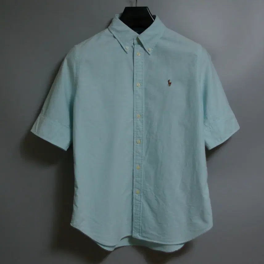 [BUNJANG] Ralph Lauren Mint Cotton Slim Fit Short Sleeve Shirt (Size L) / 랄프로렌 반팔셔츠 L