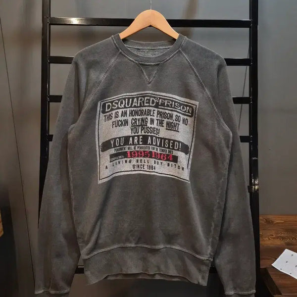[BUNJANG] DSQUARED2 Prison Graphic Sweatshirt Vintage Wash / [S] 디스퀘어드2 프린즌 그래픽 맨투맨 스웻셔츠 빈티지 워싱 9.9