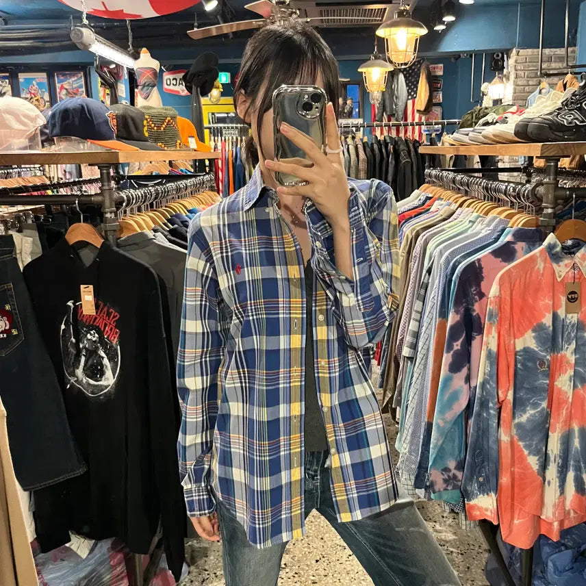 [BUNJANG] Polo Ralph Lauren Check Long Sleeve Shirt (Size M) / POLO 폴로 랄프로렌 체크 긴팔 셔츠