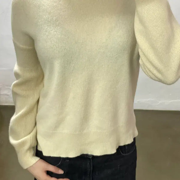 [BUNJANG] Theory Ivory Cashmere Blend Knit - Size S / Theory 아이보리 캐시미어 혼방 니트 S