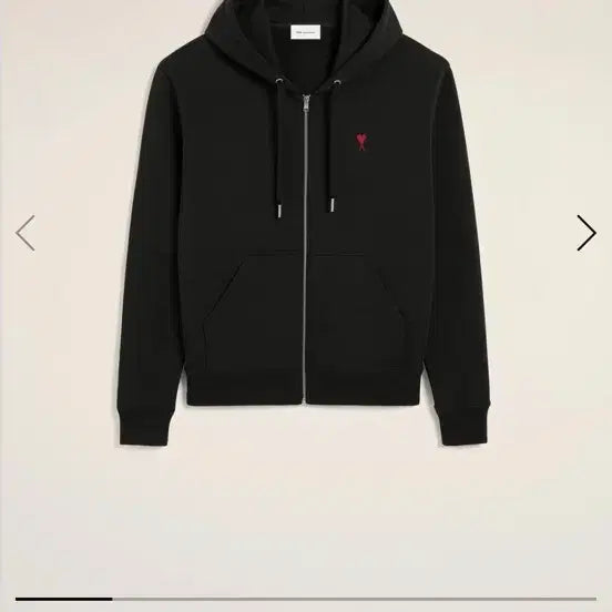 [BUNJANG] AMI Paris Black Hoodie Zip-up / 아미 블랙 후드집업