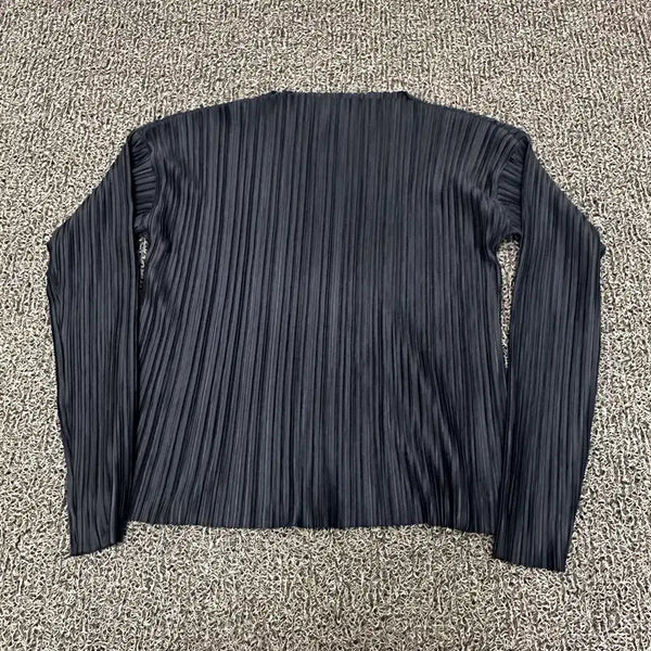 [BUNJANG] UNDERSTANDING Women's Pleated Long Sleeve T-Shirt Black / 언더스탠딩 여성 플리츠 긴팔티셔츠 블랙 F