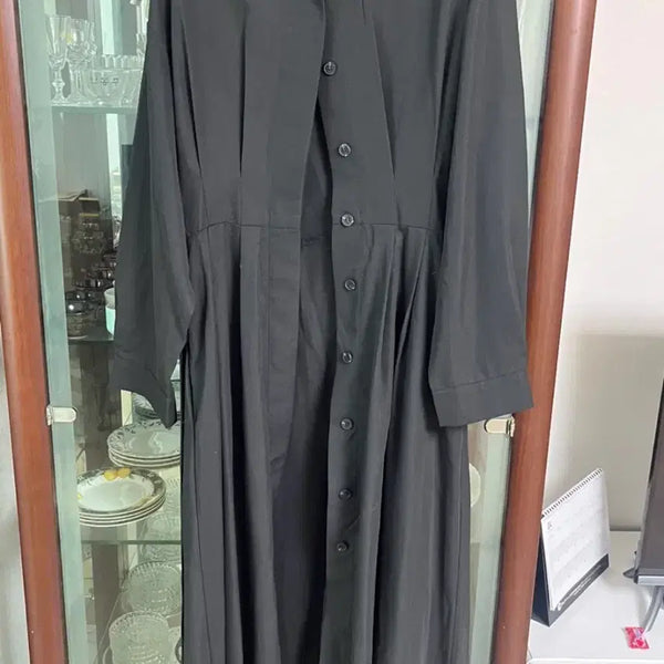 [BUNJANG] Black Shirt Trench Dress / 블랙 셔츠 트렌치 원피스(새상품)