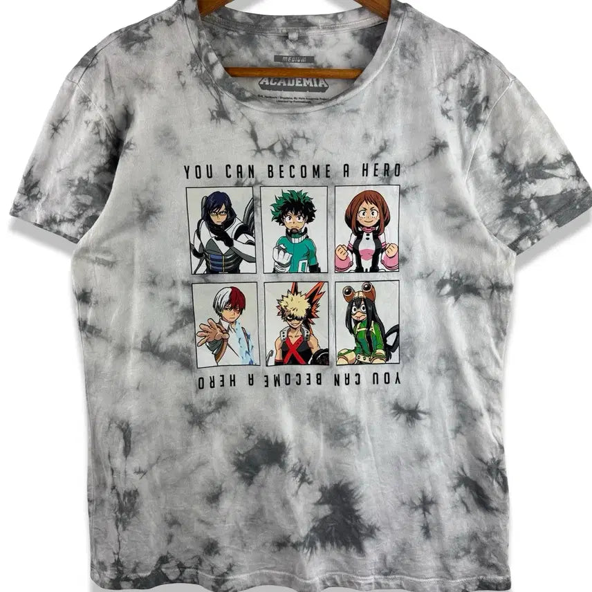 [BUNJANG] My Hero Academia Official Profile Tie-Dye T-Shirt / 나히아 오피셜 프로필 타이다이 티셔츠4400