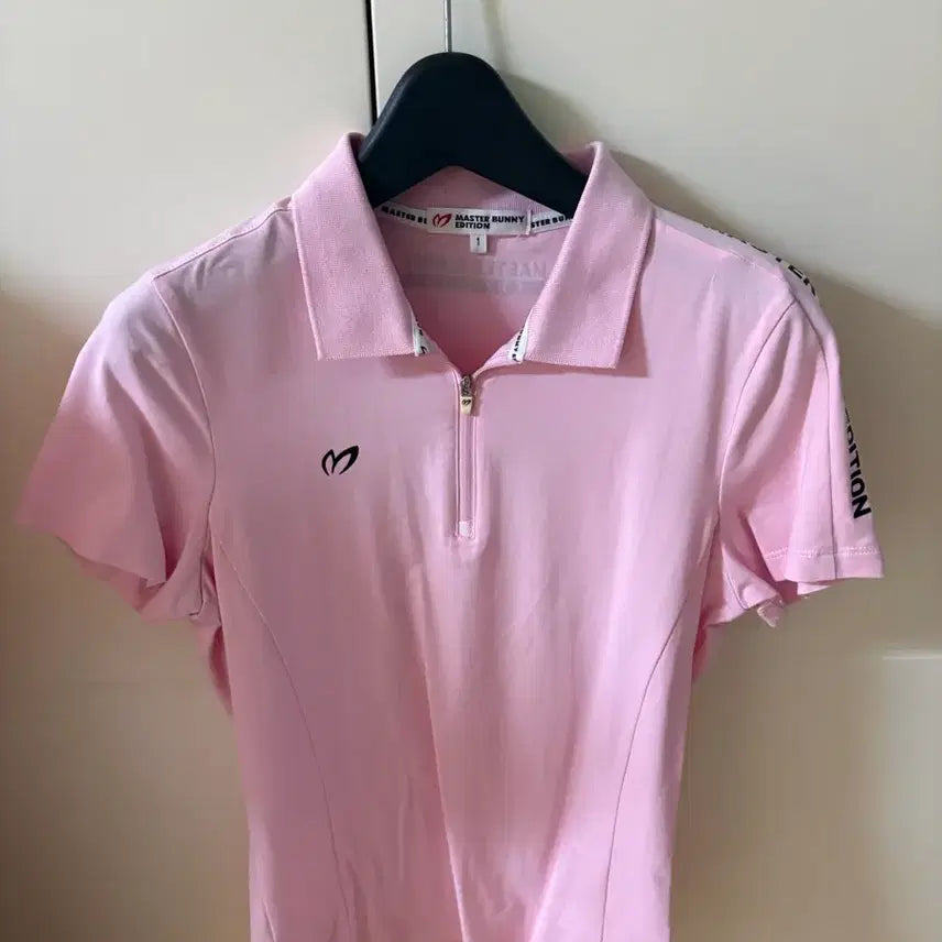 [BUNJANG] Master Bunny Pink Golf Short-Sleeve Shirt / [오늘 급처] 마스터바니 핑크 골프복 반팔