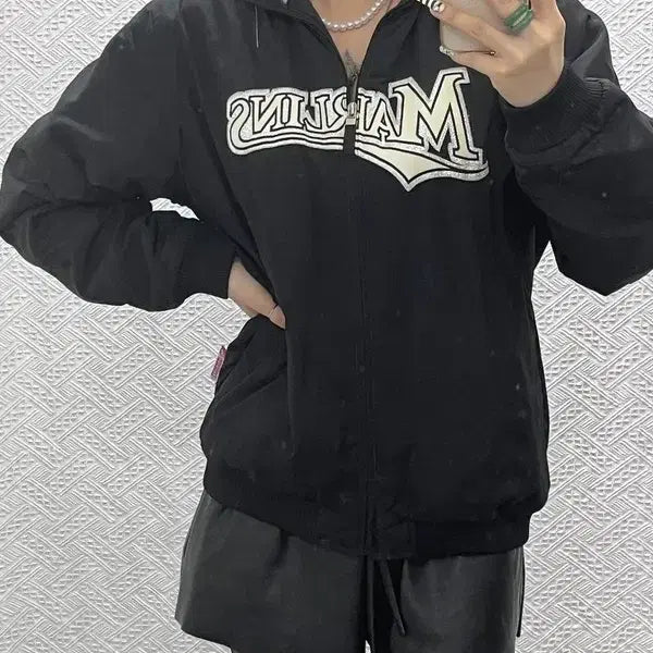 [BUNJANG] Majestic Florida Marlins Varsity Jacket XL / 마제스틱 스트릿 펑크 플로리다 말린스 바시티자켓 XL C12874