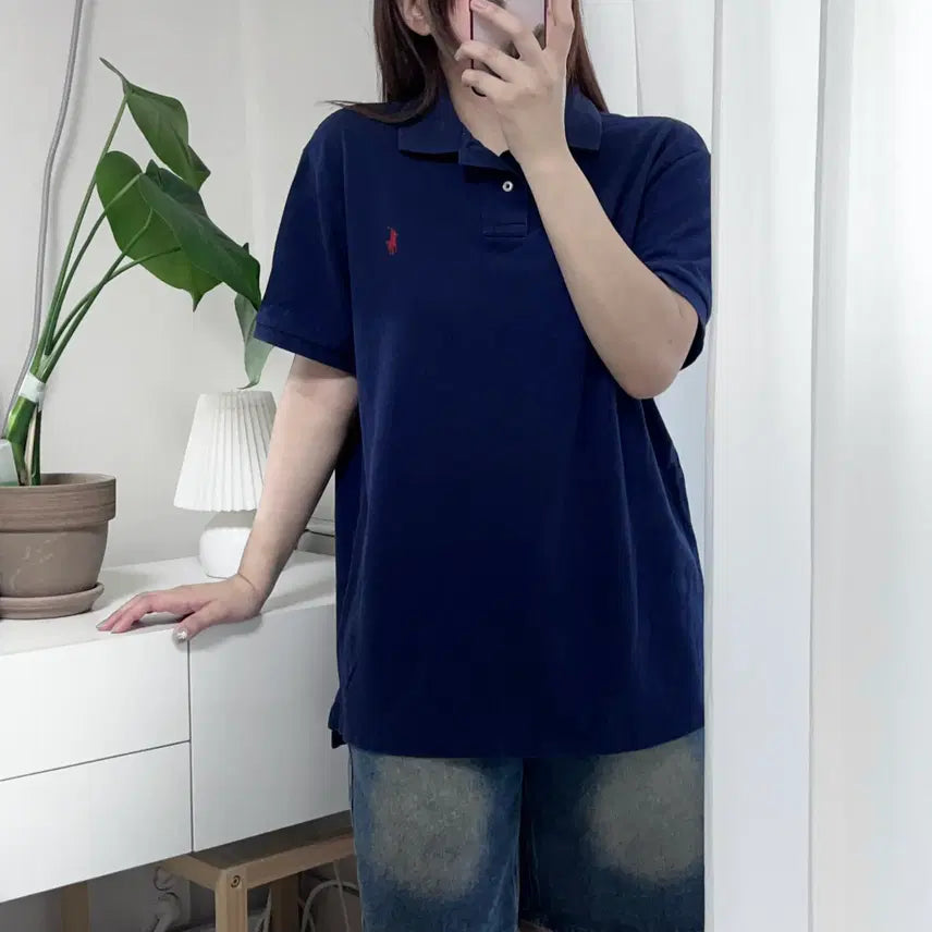 [BUNJANG] Polo Ralph Lauren Navy/Red Pony Short Sleeve Polo Shirt - Size L / [정품] 폴로 네이비 / 레드포니 반팔카라티 [ L ]