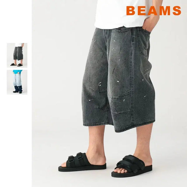 [BUNJANG] BEAMS Painter Denim Wide Straight Pants / 빔즈 페인터 데님 와이드 스트레이트 팬츠