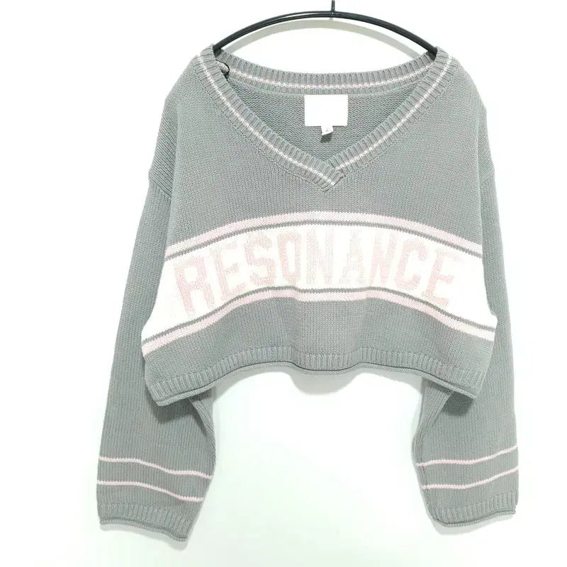 [BUNJANG] H&M V-Neck Lettering Crop Cardigan / H&M 브이넥 레터링 크롭 가디건 L_M2276