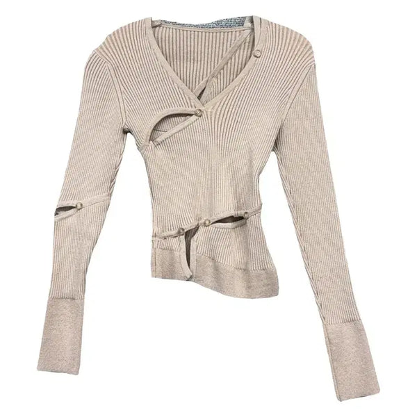 [BUNJANG] Jacquemus Beige Cut-out Knit Top / 자크뮈스 베이지 컷아웃 니트 34