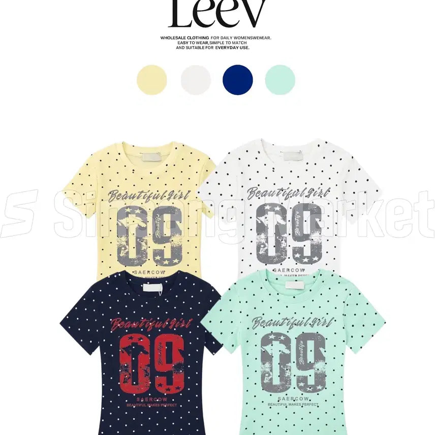 [BUNJANG] Bibi Dot 09 Short Sleeve Summer T-Shirt / [빠른발송] 비비 도트 09 반팔 여름 반소매 티 키치 캐주얼 힙