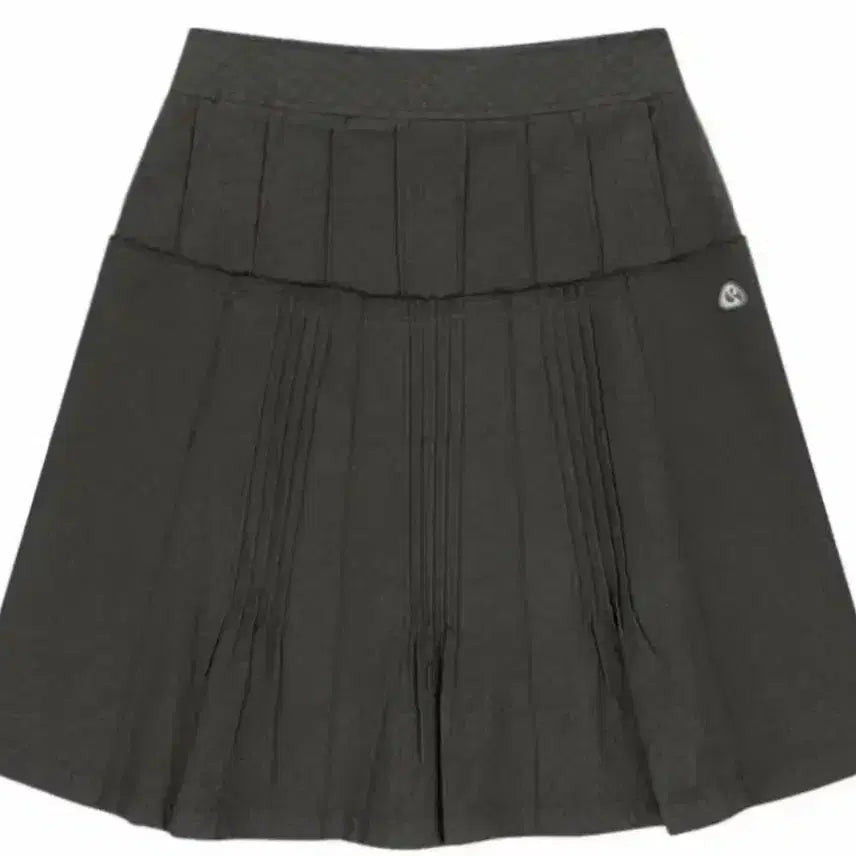 [BUNJANG] Koiseio Pinched Flower Skirt Charcoal / 코이세이오 핀턱 플라워 스커트 차콜