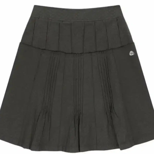 [BUNJANG] Koiseio Pinched Flower Skirt Charcoal / 코이세이오 핀턱 플라워 스커트 차콜
