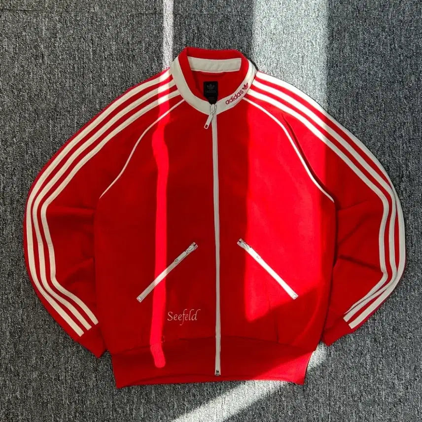 [BUNJANG] Adidas Seefeld Red White Track Top Jersey S / 아디다스 씨펠드 레드화이트 트랙탑 져지 S