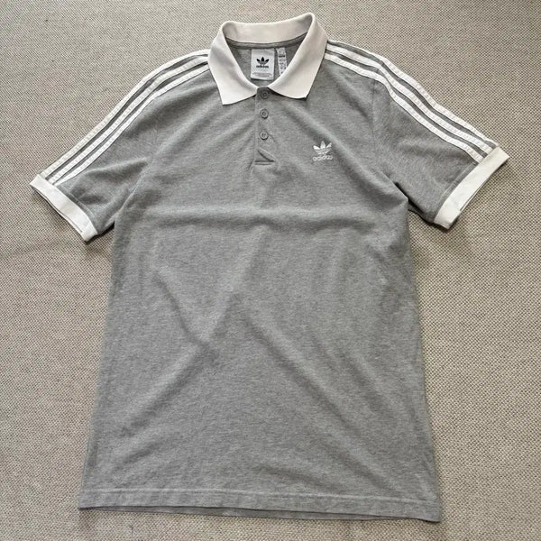 [BUNJANG] Adidas Originals Grey Short Sleeve Polo Shirt / 아디다스 오리지널 반팔 카라티