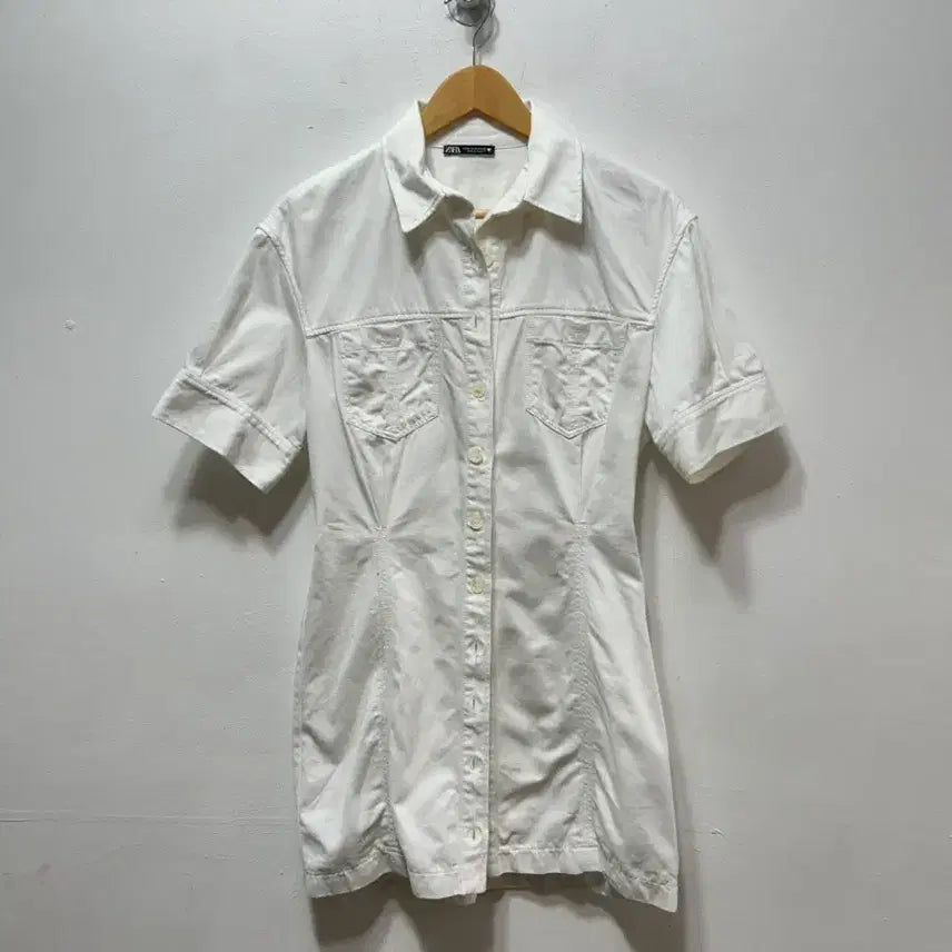[BUNJANG] Zara White Shirt Dress M / 자라 화이트 셔츠 원피스 M