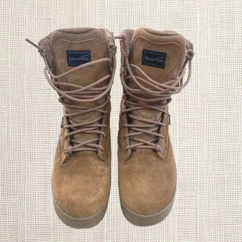 [BUNJANG] Brown Leather Combat Boots 265mm / 육면전투화 265mm