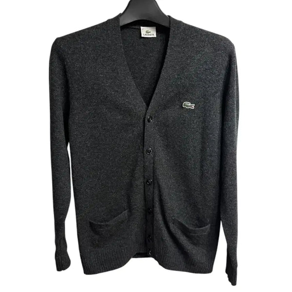 [BUNJANG] Lacoste Wool V-Neck Cardigan Charcoal 4 Size / 라코스테 울 브이넥 가디건 차콜컬러 4size