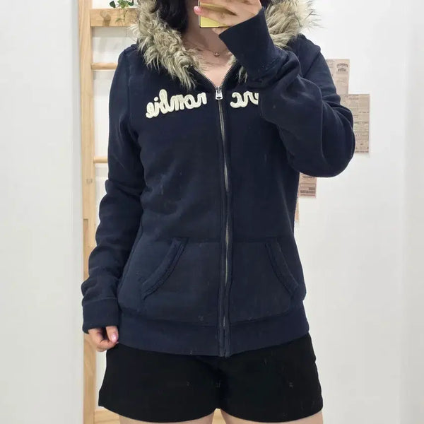 [BUNJANG] Abercrombie Slim Fit Fleece Lined Hoodie Zip-up Navy / [프립]L/슬림핏 아베크롬비 양털 퍼 후드 집업 네이비