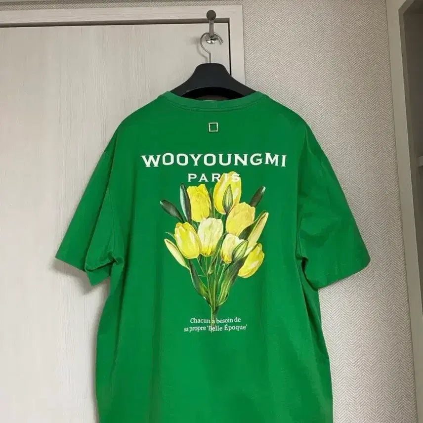 [BUNJANG] Wooyoungmi 22SS Flower T-Shirt Green / (48) 22ss 우영미 플라워 반팔 티셔츠 그린