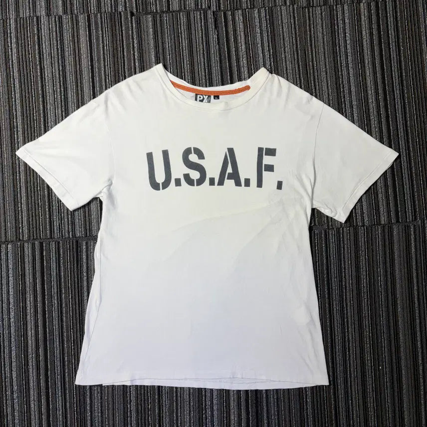 [BUNJANG] Avirex White U.S.A.F. Logo Short Sleeve T-Shirt / 아비렉스 화이트 U.S.A.F. 로고 반팔 티셔츠