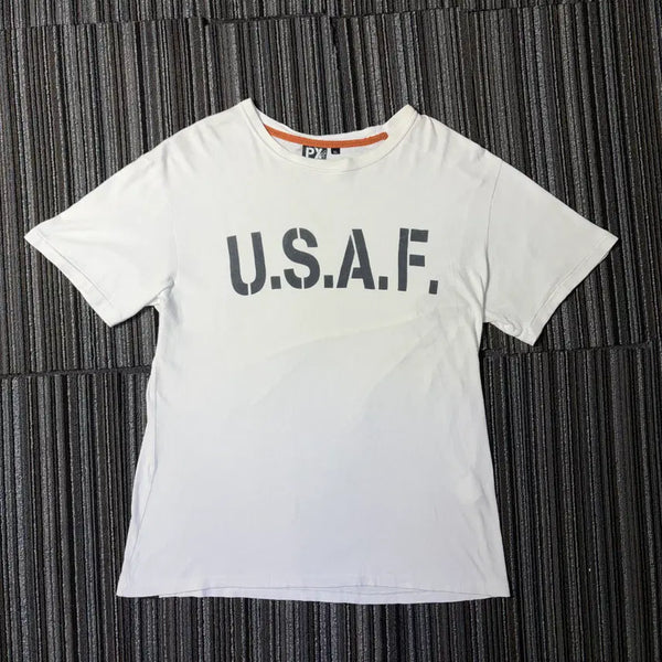 [BUNJANG] Avirex White U.S.A.F. Logo Short Sleeve T-Shirt / 아비렉스 화이트 U.S.A.F. 로고 반팔 티셔츠