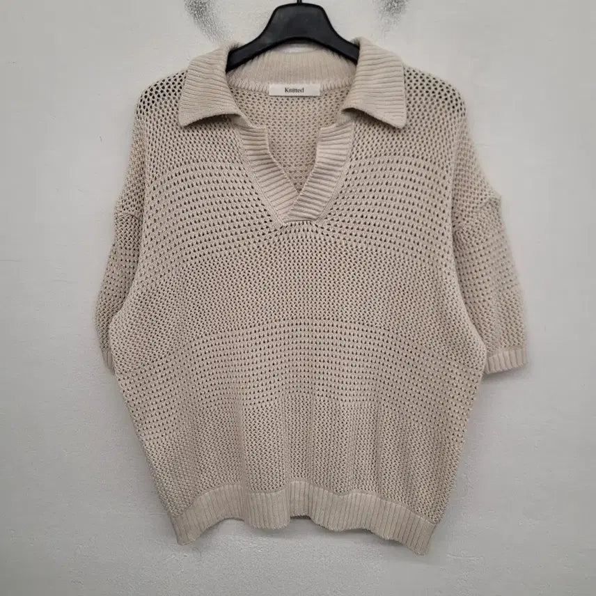 [BUNJANG] Knitted Short Sleeve Knit Polo T-Shirt XXL / [110/XXL] KNITTED 니티드 반팔 니트 카라티