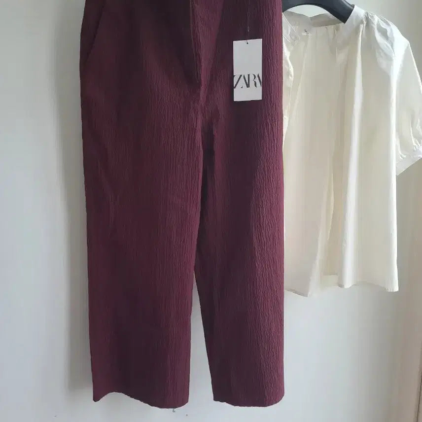 [BUNJANG] Zara Women's Burgundy Pants / 새상품) ZARA 자라 여성 버건디 팬츠 봄여름 바지 s