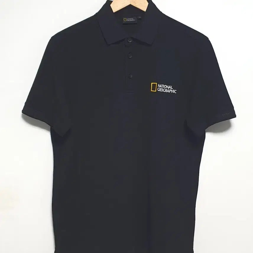 [BUNJANG] National Geographic Cotton Short-Sleeve Polo Shirt Black Size 95 / 내셔널지오그래픽 반팔 카라티 95사이즈 블랙