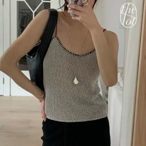 [BUNJANG] Liberty Wrinkle Sleeveless Knit Bustier / 리버티 링클 나시 니트 뷔스티에
