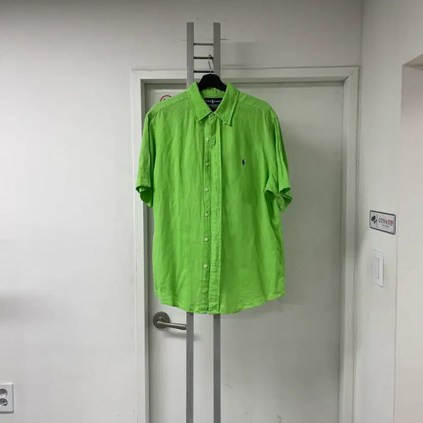 [BUNJANG] Polo Ralph Lauren Linen Short Sleeve Shirt Green XL / 폴로 랄프로렌 린넨 반팔 셔츠 그린 XL