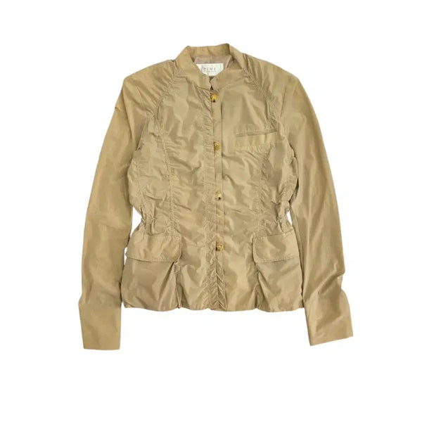 [BUNJANG] Time (Hansem) Women's Beige Shirring Cropped Jacket / Time 한섬 타임 여성 베이지 셔링 크롭 자켓