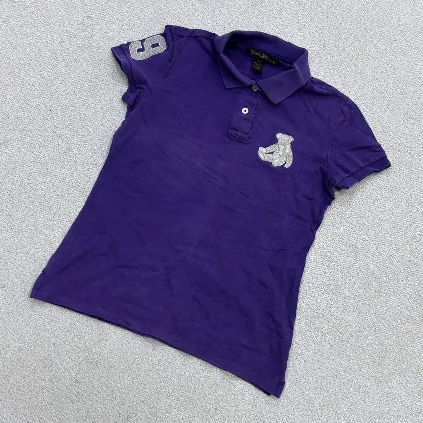 [BUNJANG] Teenie Weenie Women's Bear Embroidery Short-Sleeve Polo T-Shirt / FM 티니위니 여성 곰자수 반팔 카라 티셔츠 0701E