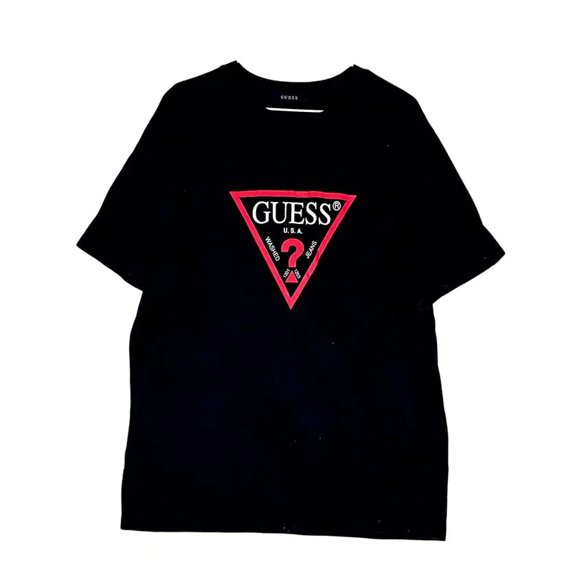 [BUNJANG] Guess Men's Street Style Cotton T-Shirt Black 110 / 게스 남성 스트릿한 반팔티 110 블랙 00399